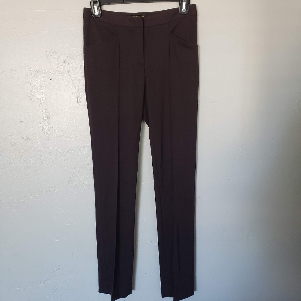 Uffizi Women's 34 2 Chocolate Brown Dress Pants Trousers Made in Italy Business